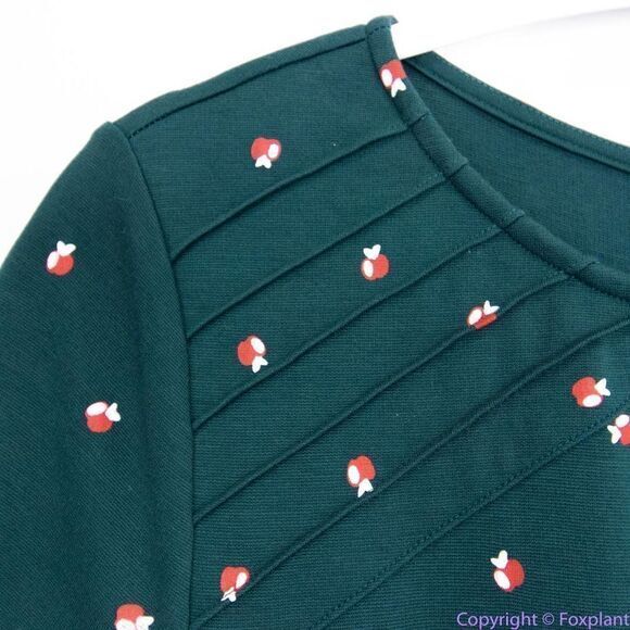 Unique Vintage X GB Green Apple Print Fit And Flare Dress, 0XL - Picture 11 of 16